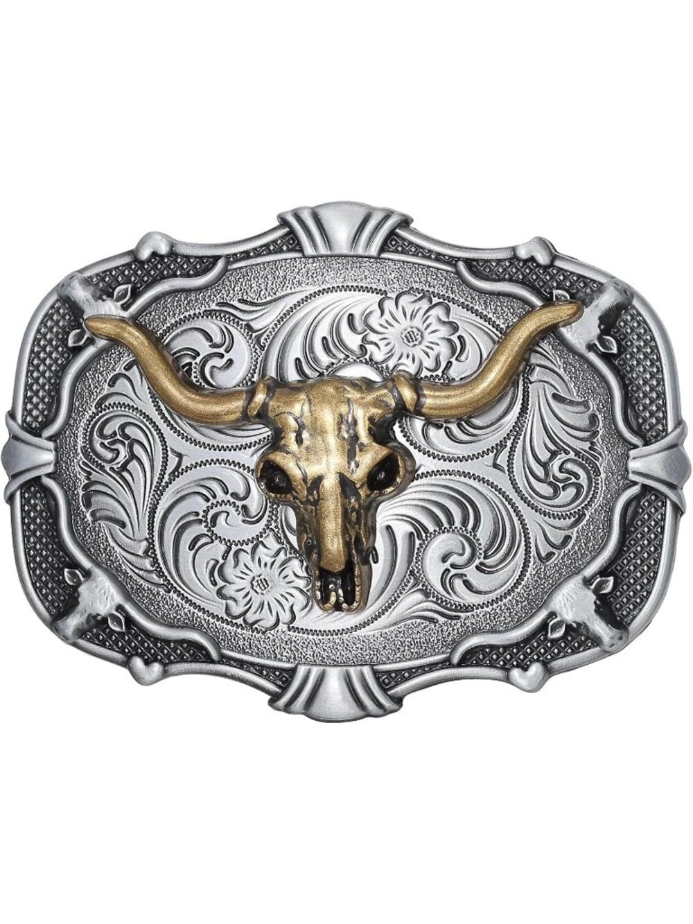 Women Bronze Poker Card Vintage Cowboy Cowgirl Longhorn Bull Rodeo Belt Buckle
